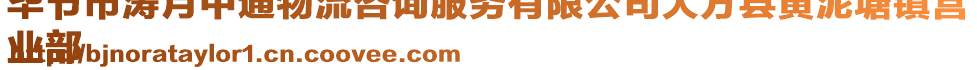 畢節(jié)市濤月中通物流咨詢服務有限公司大方縣黃泥塘鎮(zhèn)營
業(yè)部