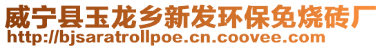 威寧縣玉龍鄉新發環保免燒磚廠