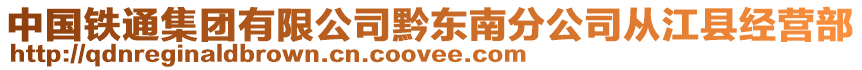 中國(guó)鐵通集團(tuán)有限公司黔東南分公司從江縣經(jīng)營(yíng)部