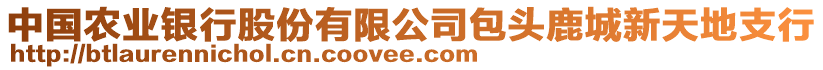 中國農(nóng)業(yè)銀行股份有限公司包頭鹿城新天地支行