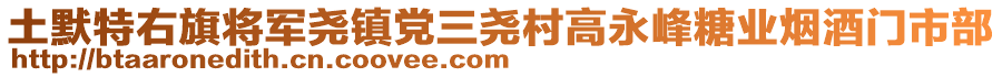 土默特右旗將軍堯鎮(zhèn)黨三堯村高永峰糖業(yè)煙酒門市部