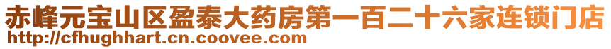 赤峰元寶山區盈泰大藥房第一百二十六家連鎖門店