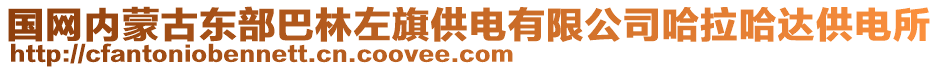 國網(wǎng)內(nèi)蒙古東部巴林左旗供電有限公司哈拉哈達供電所