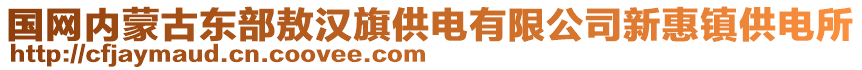 國(guó)網(wǎng)內(nèi)蒙古東部敖漢旗供電有限公司新惠鎮(zhèn)供電所