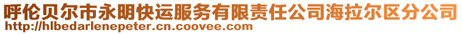 呼倫貝爾市永明快運(yùn)服務(wù)有限責(zé)任公司海拉爾區(qū)分公司