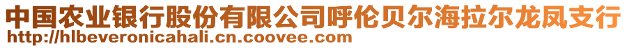 中國農(nóng)業(yè)銀行股份有限公司呼倫貝爾海拉爾龍鳳支行