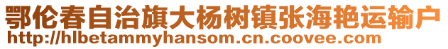 鄂倫春自治旗大楊樹鎮(zhèn)張海艷運輸戶