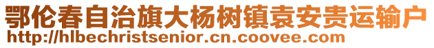 鄂倫春自治旗大楊樹鎮(zhèn)袁安貴運輸戶