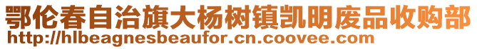 鄂倫春自治旗大楊樹鎮(zhèn)凱明廢品收購部