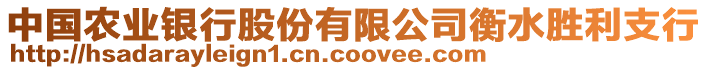 中國(guó)農(nóng)業(yè)銀行股份有限公司衡水勝利支行