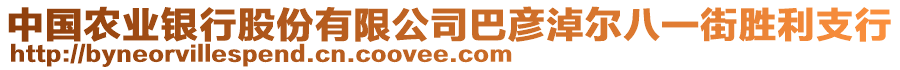 中國(guó)農(nóng)業(yè)銀行股份有限公司巴彥淖爾八一街勝利支行