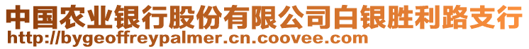 中國農(nóng)業(yè)銀行股份有限公司白銀勝利路支行