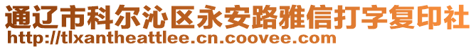 通遼市科爾沁區(qū)永安路雅信打字復(fù)印社