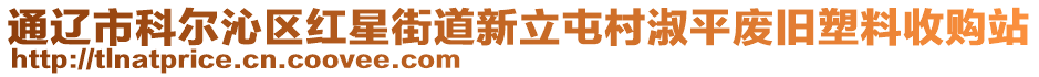 通遼市科爾沁區(qū)紅星街道新立屯村淑平廢舊塑料收購站