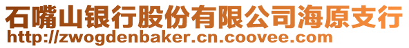 石嘴山銀行股份有限公司海原支行