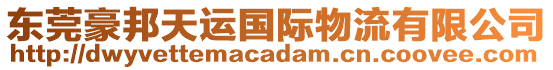 東莞豪邦天運(yùn)國(guó)際物流有限公司