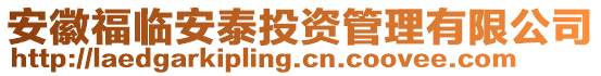 安徽福臨安泰投資管理有限公司