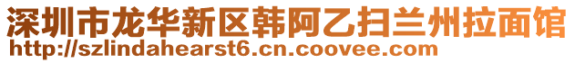 深圳市龍華新區(qū)韓阿乙掃蘭州拉面館