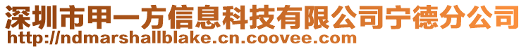 深圳市甲一方信息科技有限公司寧德分公司