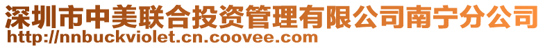 深圳市中美联合投资管理有限公司南宁分公司