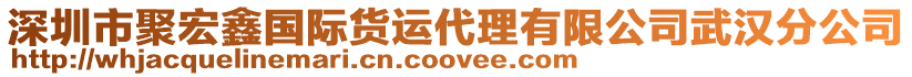 深圳市聚宏鑫國(guó)際貨運(yùn)代理有限公司武漢分公司