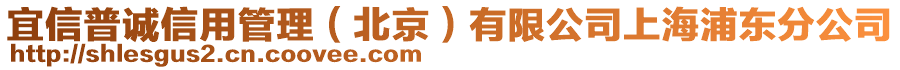 宜信普誠(chéng)信用管理（北京）有限公司上海浦東分公司