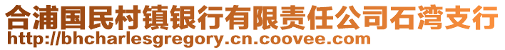 合浦国民村镇银行有限责任公司石湾支行