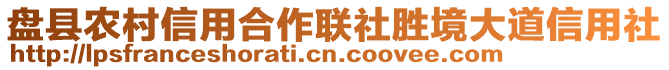 盤縣農(nóng)村信用合作聯(lián)社勝境大道信用社