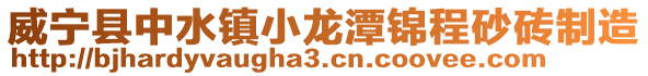 威寧縣中水鎮(zhèn)小龍?zhí)跺\程砂磚制造