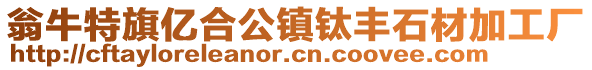 翁牛特旗亿合公镇钛丰石材加工厂