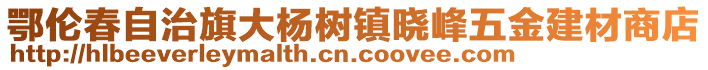 鄂伦春自治旗大杨树镇晓峰五金建材商店