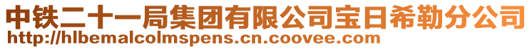 中铁二十一局集团有限公司宝日希勒分公司