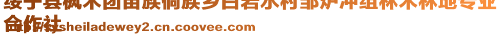 綏寧縣楓木團苗族侗族鄉(xiāng)白巖水村鄒爐沖組林木林地專業(yè)
合作社