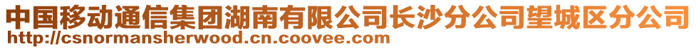 中國移動通信集團湖南有限公司長沙分公司望城區(qū)分公司