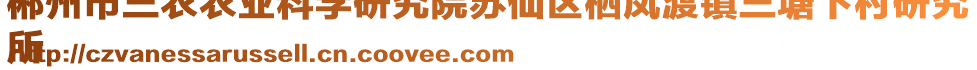 郴州市三農(nóng)農(nóng)業(yè)科學(xué)研究院蘇仙區(qū)棲鳳渡鎮(zhèn)三塘下村研究
所