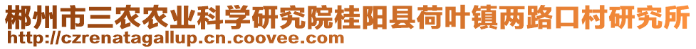 郴州市三農農業(yè)科學研究院桂陽縣荷葉鎮(zhèn)兩路口村研究所