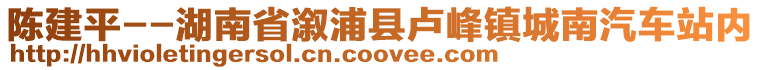 陳建平--湖南省溆浦縣盧峰鎮(zhèn)城南汽車站內(nèi)