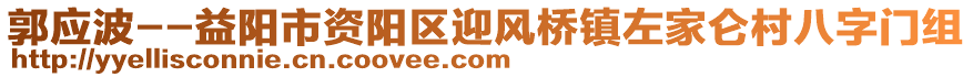 郭應波--益陽市資陽區(qū)迎風橋鎮(zhèn)左家侖村八字門組