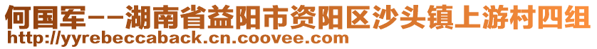 何國(guó)軍--湖南省益陽市資陽區(qū)沙頭鎮(zhèn)上游村四組