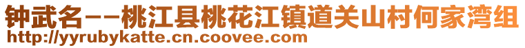 鐘武名--桃江縣桃花江鎮(zhèn)道關(guān)山村何家灣組