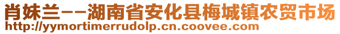 肖妹兰--湖南省安化县梅城镇农贸市场