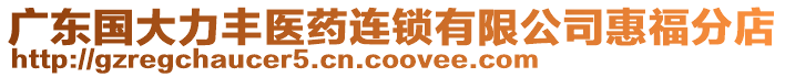 廣東國(guó)大力豐醫(yī)藥連鎖有限公司惠福分店