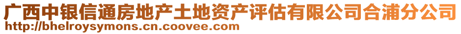 廣西中銀信通房地產(chǎn)土地資產(chǎn)評(píng)估有限公司合浦分公司