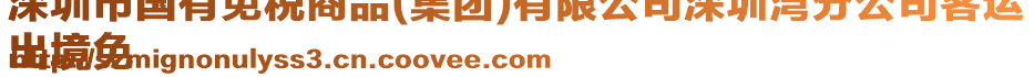 深圳市國(guó)有免稅商品(集團(tuán))有限公司深圳灣分公司客運(yùn)
出境免