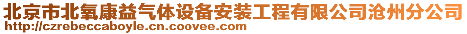 北京市北氧康益氣體設(shè)備安裝工程有限公司滄州分公司