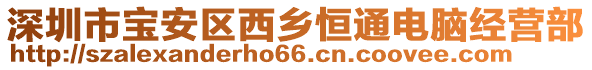 深圳市寶安區(qū)西鄉(xiāng)恒通電腦經(jīng)營部