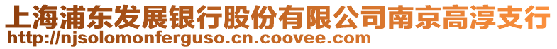 上海浦東發(fā)展銀行股份有限公司南京高淳支行