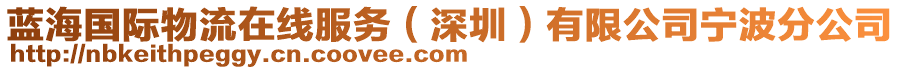 藍海國際物流在線服務（深圳）有限公司寧波分公司