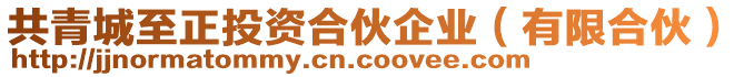 共青城至正投資合伙企業(yè)（有限合伙）