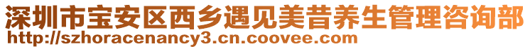 深圳市寶安區西鄉遇見美昔養生管理咨詢部